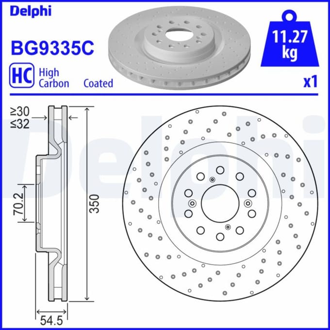 Remschijf DELPHI BG9335C