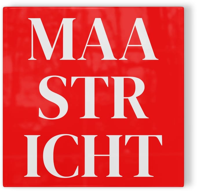 Tegeltje Maastricht - rood wit - tegeltje stad - tegeltje met tekst
