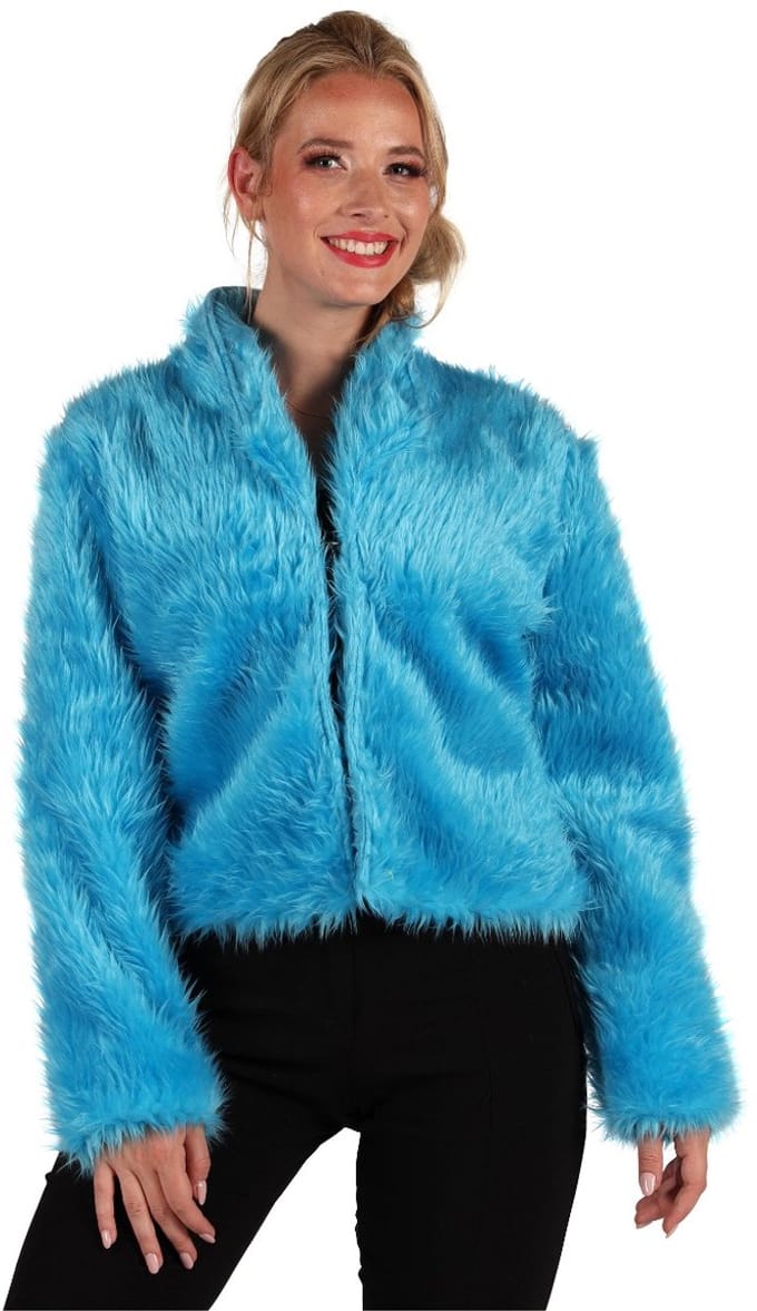 Bontjasje Turquoise - Zachte Pluche Jas - Dames - Maat M/L
