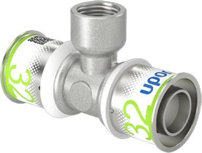 Uponor s-press plus tee AV / multimedia paneel female thread 32 mm x 12