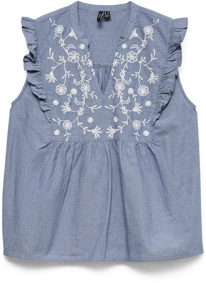 VERO MODA - VMHANNAH EMB SL TOP WVN NOOS - Dames - Blouses