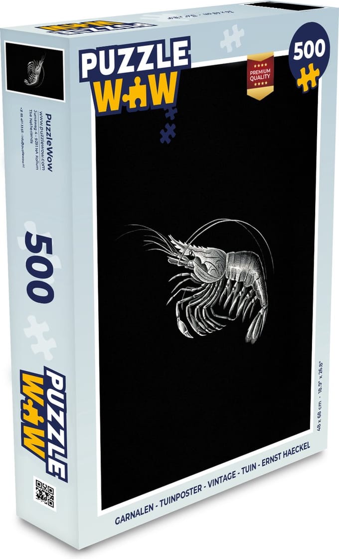 Puzzel Garnalen - Vintage - Ernst Haeckel - Dieren - Kunst - Legpuzzel - Puzzel 500 stukjes