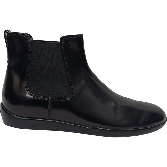 Tod's Instap Enkellaarzen in Zwart Glanzend Leder