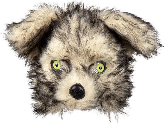 Boland - Pluchen masker Wolf - Volwassenen - Weerwolf - Halloween - Horror