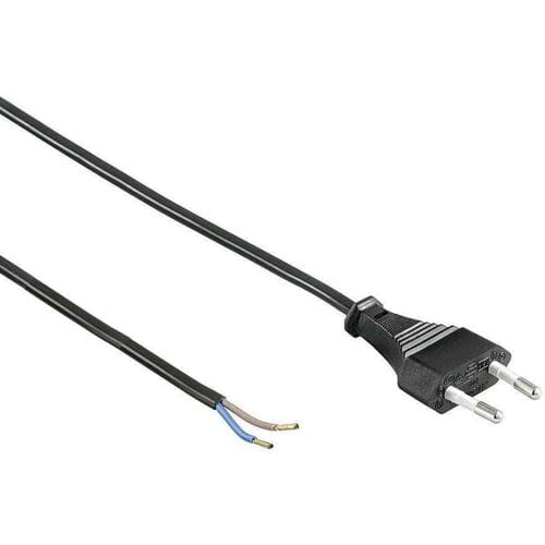 HOFTRONIC Netsnoer - Europlug (Type F Schuko) - 1,5 meter - 0,75 mm² - 220-240 Volt - Zwart - Voor binnen