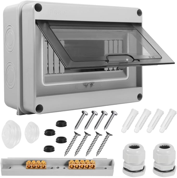 Verdeel kast - Zekeringkast opbouw - Buiten installeren - IP65 waterdicht - 8 modules - Wit
