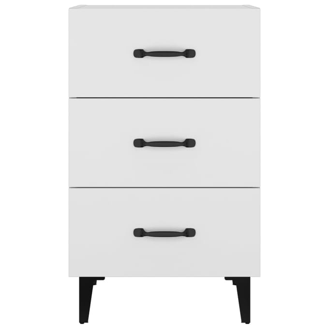 vidaXL - Nachtkastje - 40x40x66 - cm - bewerkt - hout - wit