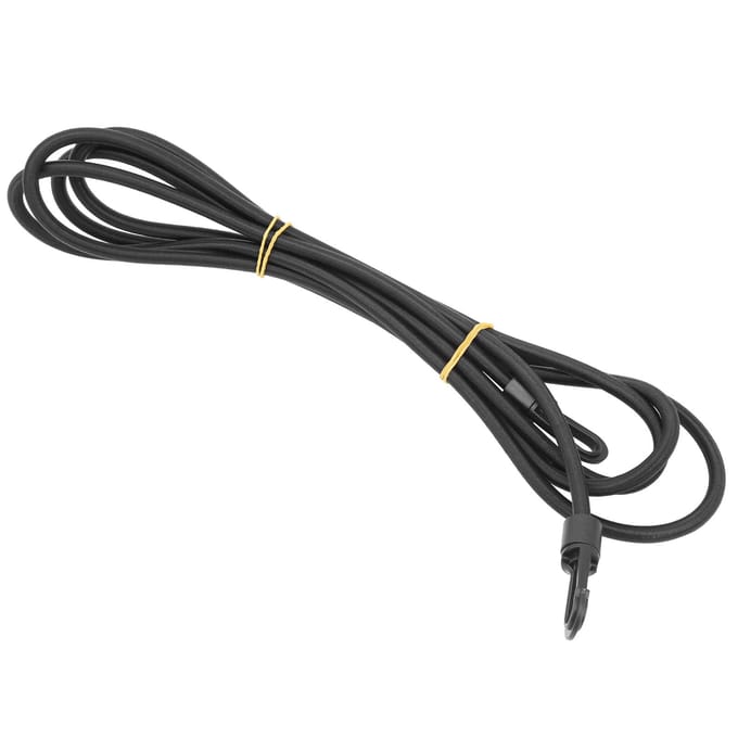 Corde Élastique Kayak Latex Corde Bungee Canoë Accessoire Bateau Léger avec Crochets 6mm x 2.5m black