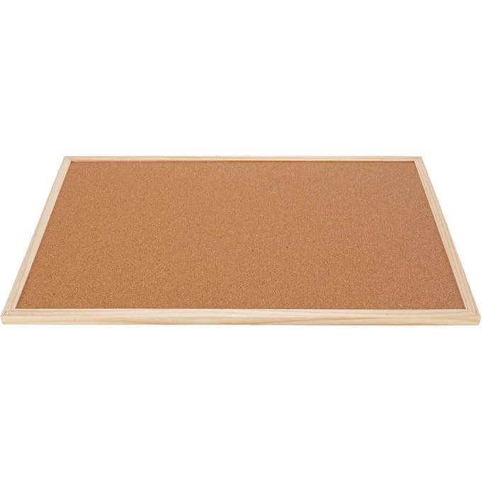 Tableau d'affichage en liège double face 40 x 60 cm avec cadre en bois pour bureau, école, maison brown