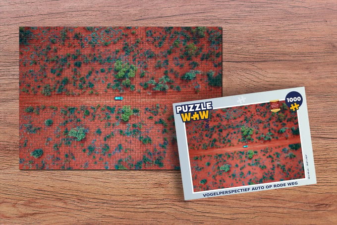 Puzzel auto op rode weg in Australië - Legpuzzel - Puzzel 1000 stukjes volwassenen
