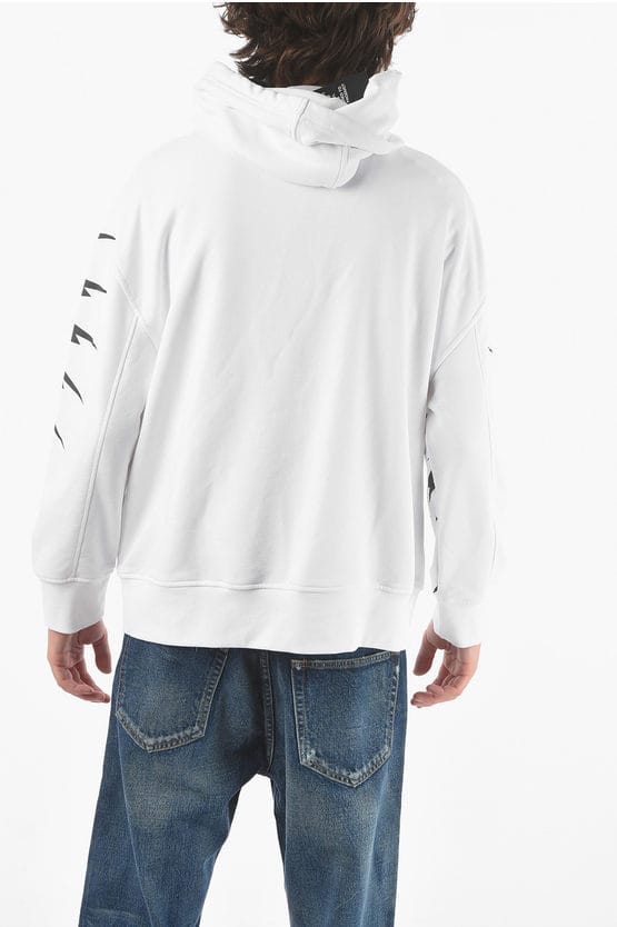 Maxi Patch Pocket Front RADIAL FAIR-ISLE THUNDERBOLT Hoodie in zwart-wit