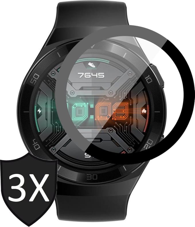 Screenprotector geschikt voor Huawei Watch GT 2e - Full Screen Protector PET - 3 Stuks