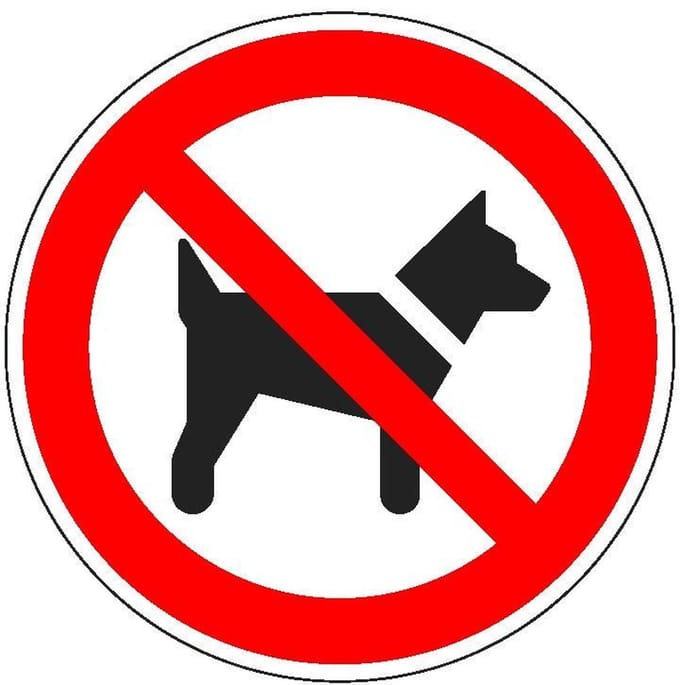Verbodsbord honden - aluminium DOR, 300 mm