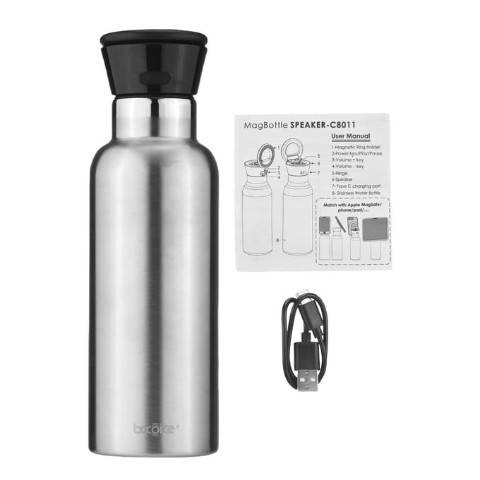 550ml Waterfles met BT Speaker Oplaadbare Magnetische Speaker Waterfles Roestvrij Staal Water L