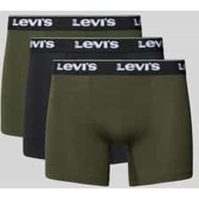 Levi's Herhalingslogo Heren 3-Pack Boxers Khaki Combinatie