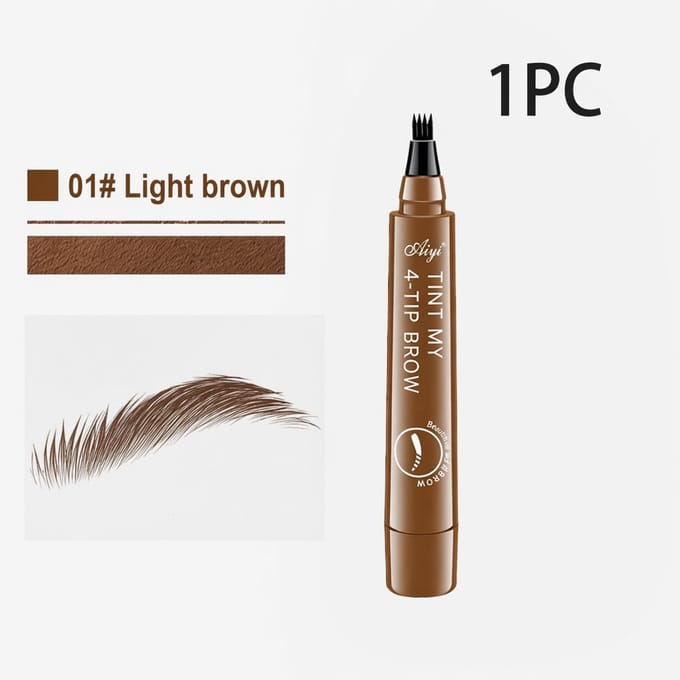 Wenkbrauwpotlood Waterproof 4 Tip Microblading Effect – Natuurlijk Volle Wenkbrauwen – Langhoudend – 1 Stuk Kleur Lichtbruin Code 1
