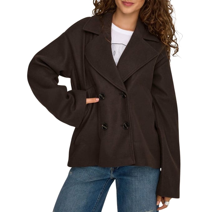 Regular fit lange jas met reverskraag model 'NANCY'