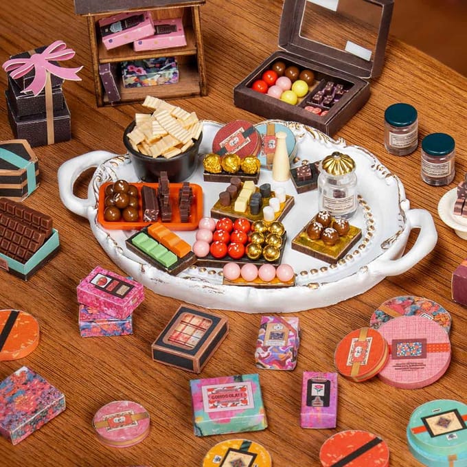 Robotime Rolife Henry's Chocolate - DG174 - Miniatuur - Knutselen - Bouwpakket - Creatief - Modelbouw