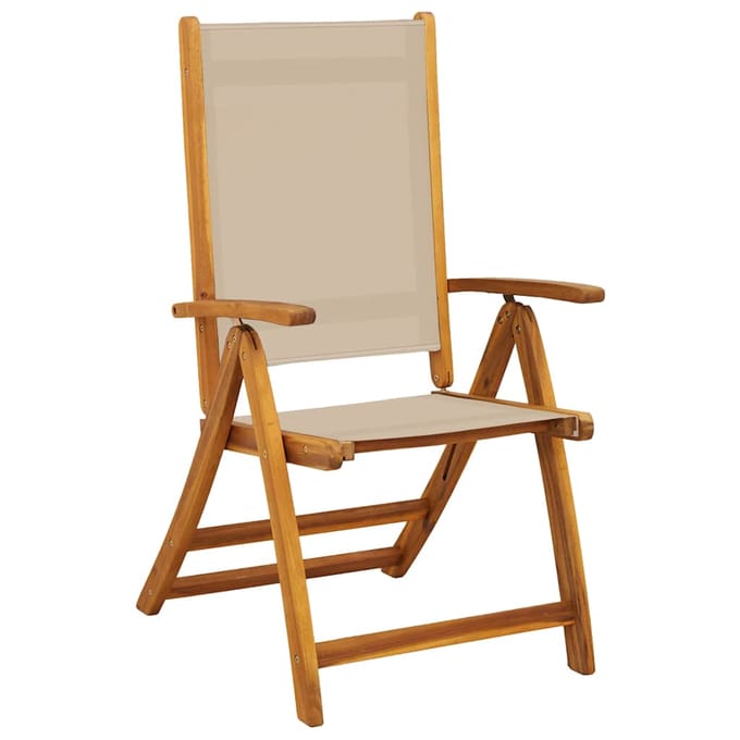 vidaXL - Klapstoelen - 4 - stuks - van - massief - acaciahout - en - textilene