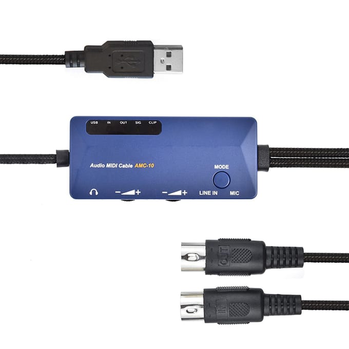 DOREMiDi MIDI naar USB A Interface MIDI Kabel Adapter voor Bewerken Opnemen Track Audio MIDI Kabel gray