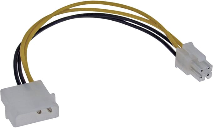 InLine® Interne power adapter, 4-pin voedingseenheid naar 4-pin, 0,20m