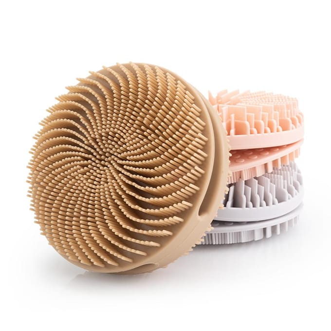 Dubbelzijdig ontwerp 2-in-1 siliconen lichaamsscrubber lichaamsbuffer scrubber voor de gevoelige huid lichaamsscrubber exfoliërende borstel groen