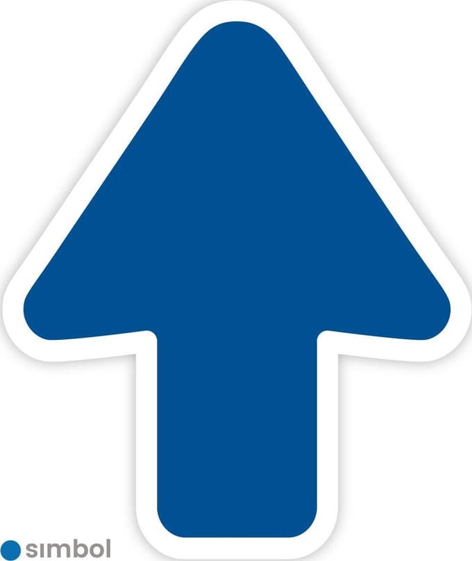 Simbol - Vloerstickers Looproute Pijl - Corona - Anti-Slip - Formaat 21 x 25 cm. - Formaat