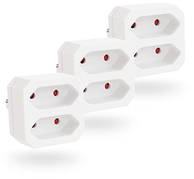 Dubbele stekkeradapter voor stopcontacten tot 1100 W - stekker 2-voudig