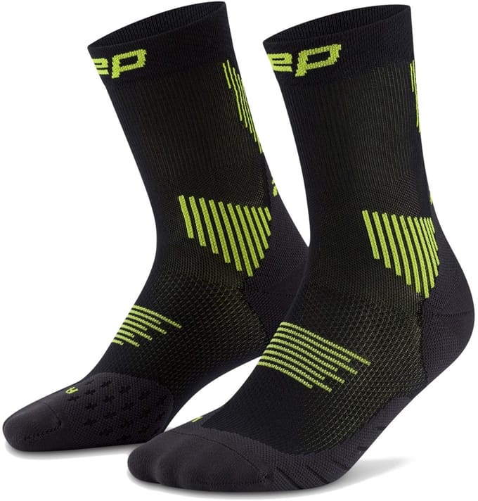 CEP Core Run Socks Mid Cut 5.0, hardloopsokken, heren, zwart/groen