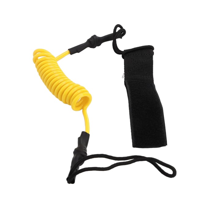 Corde de sécurité pour rame de kayak, robuste et réglable, accessoires anti-perte, jaune noir