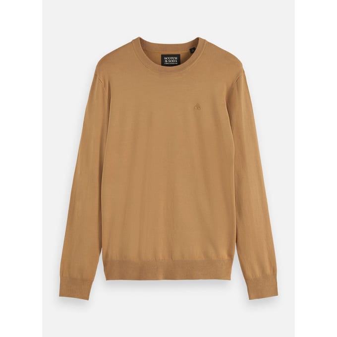 Scotch & Soda Ecovero Regular-fit Pullover Light Camel Maat: S | Sweaters Outlet | Heren | Beige
