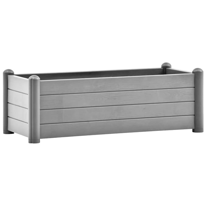 vidaXL - Plantenbak - verhoogd - 100x43x35 - cm - PP - steengrijs
