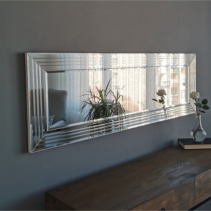 Skye Decor, Spiegel, A301Y, MDF, Zilver, 120 x 2,2 x 40 cm