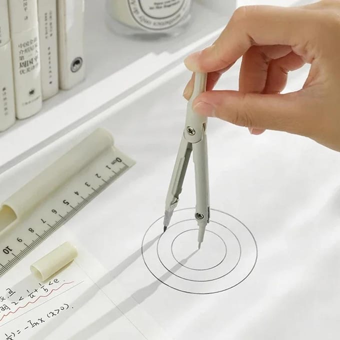 3 in 1 Kompas Geometrie Set met Liniaal Potlood Multifunctioneel School Tekenkompas Wiskunde Geometrie Tool Schrijfwaren