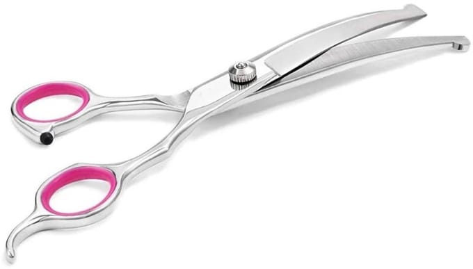 Hondenschaar gebogen 19 cm Zilver/Roze