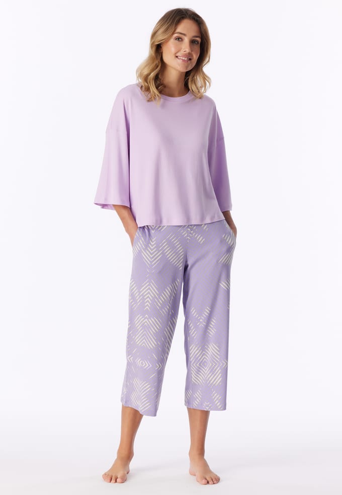 Pyjama met 3/4-mouwen, interlock, orchidee - Modern Nightwear 38