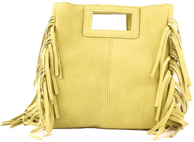 Giuliano lederen schodertas Odette - Suede - Made in Italy - Geel