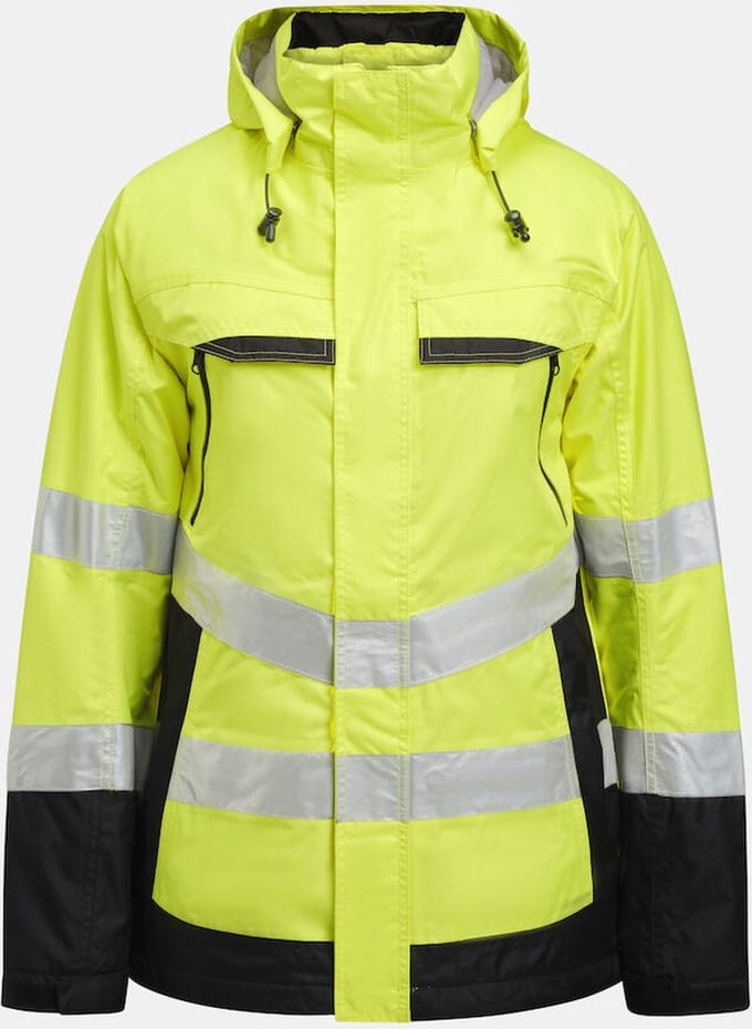 Jobman 1383 Hi-Vis Lined Jacket 65138362 - Geel/Zwart - M