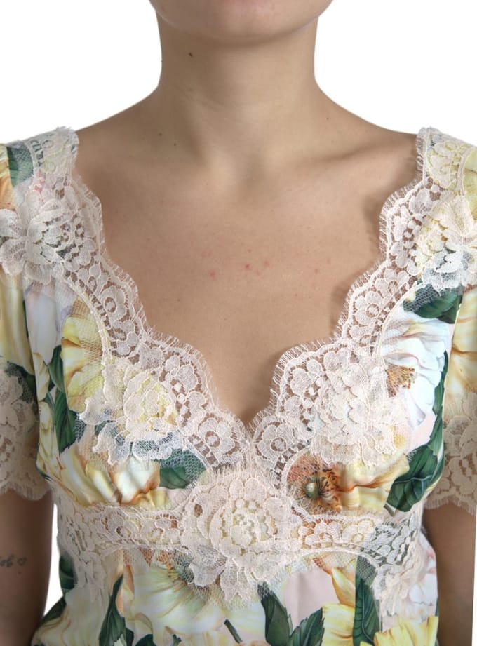 Florale Kant Rand Top