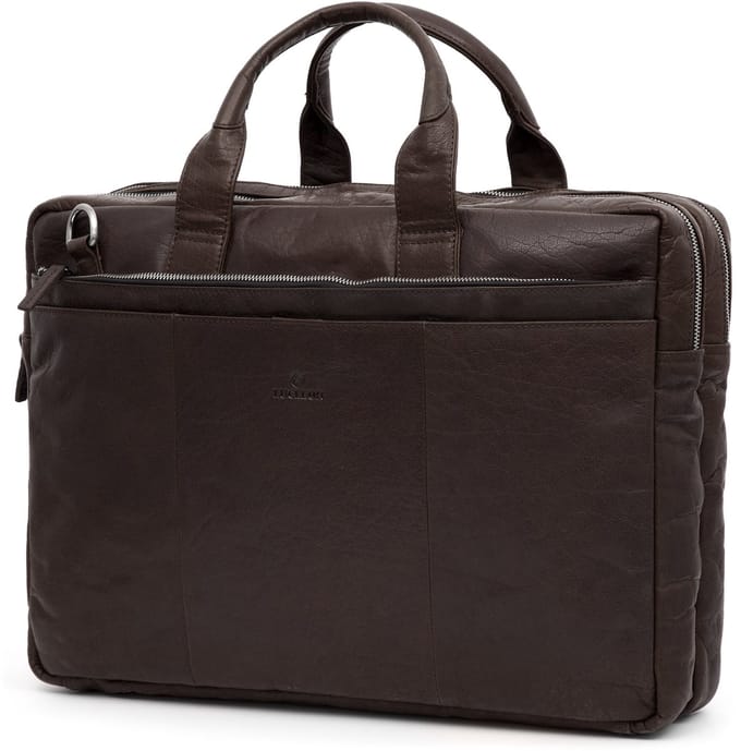 Montreal XL Bruine Lederen Laptoptas