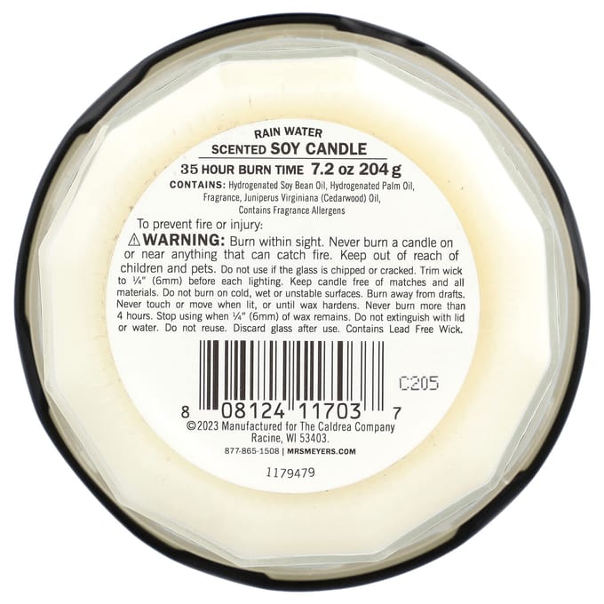 Mevr. Meyers Clean Day, Sojakaars, Regenwater, 204G(7.2oz) white