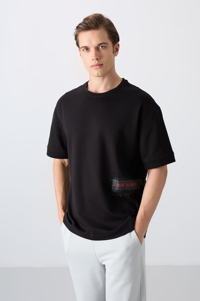 Oversized Katoenmix Crewneck T-Shirt