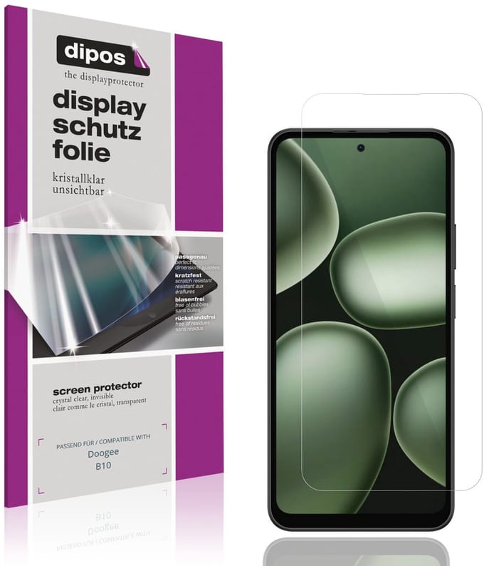 dipos – 4x Beschermfolie geschikt voor Doogee B10 | Krasbestendige & heldere Screenprotector Ultra-Thin