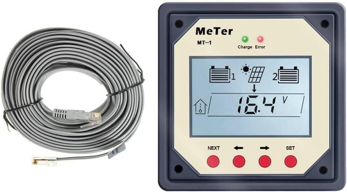 Afstandsbediening Meter met LCD Display voor 10A/20A Dual Battery Zonnepaneel Laadregelaar