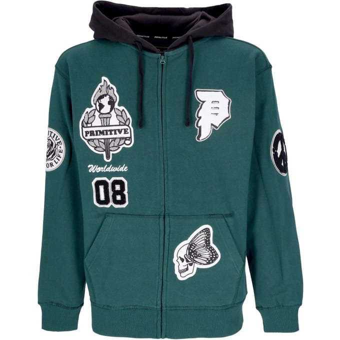 Alumni-hoodie met rits voor heren, groen