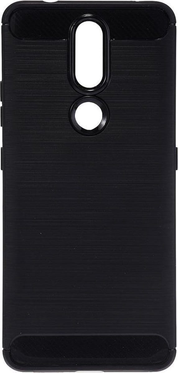 Shop4 - Nokia 2.4 Hoesje - Zachte Back Case Brushed Carbon Zwart