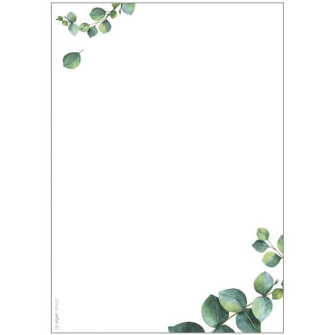 Sigel designpapier - formaat A5 - 90 grams - uitvoering Eucalyptus - pak 100 vel - briefpapier - SI-DP682