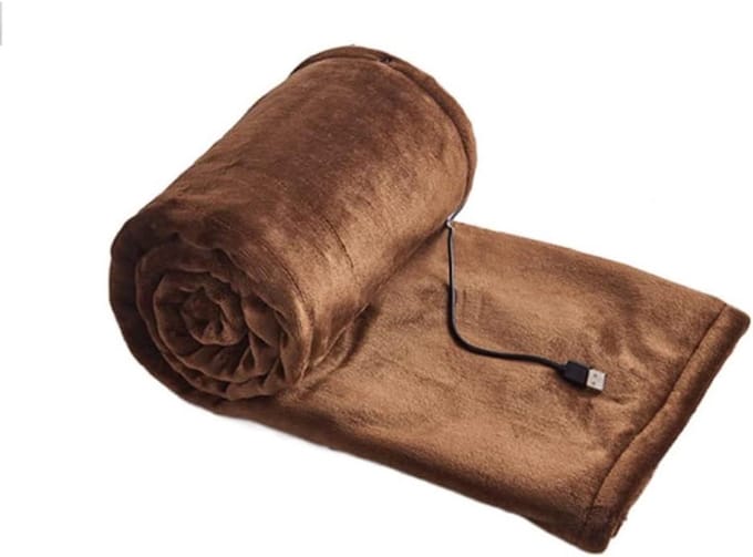 Verwarmde Deken - Elektrische Sjaal - Warm Blijven - USB Oplaadbaar - Draagbaar - Bruin
