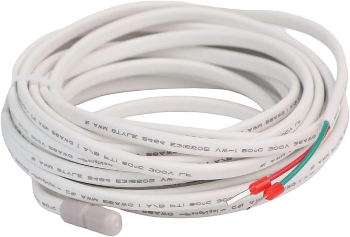 Temperatuursensor kabel - Vloerverwarming sonde - Verwarming regelen - IP68 waterdicht - 5 meter - Wit