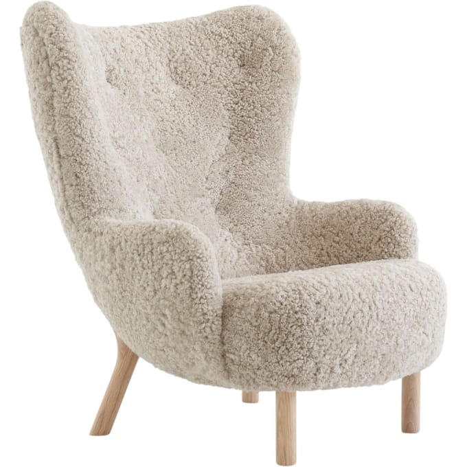 &Tradition Fauteuil Petra VB3 - oiled oak - sheepskin moonlight